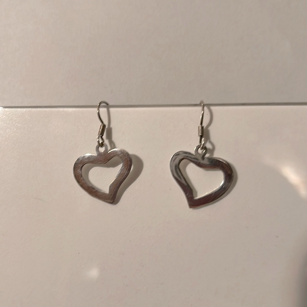 Silver heart earrings